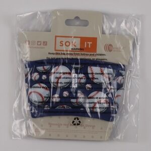 Sok It Unisex JavaSok Iced Coffee Sleeve Baseball Print Blue White NWT